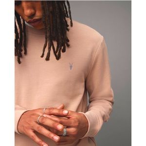 AllSaints Pale Rose Pink ramskull Sweatshirt S